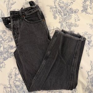 Abercrombie High Rise Button Fly Straight Leg Jeans